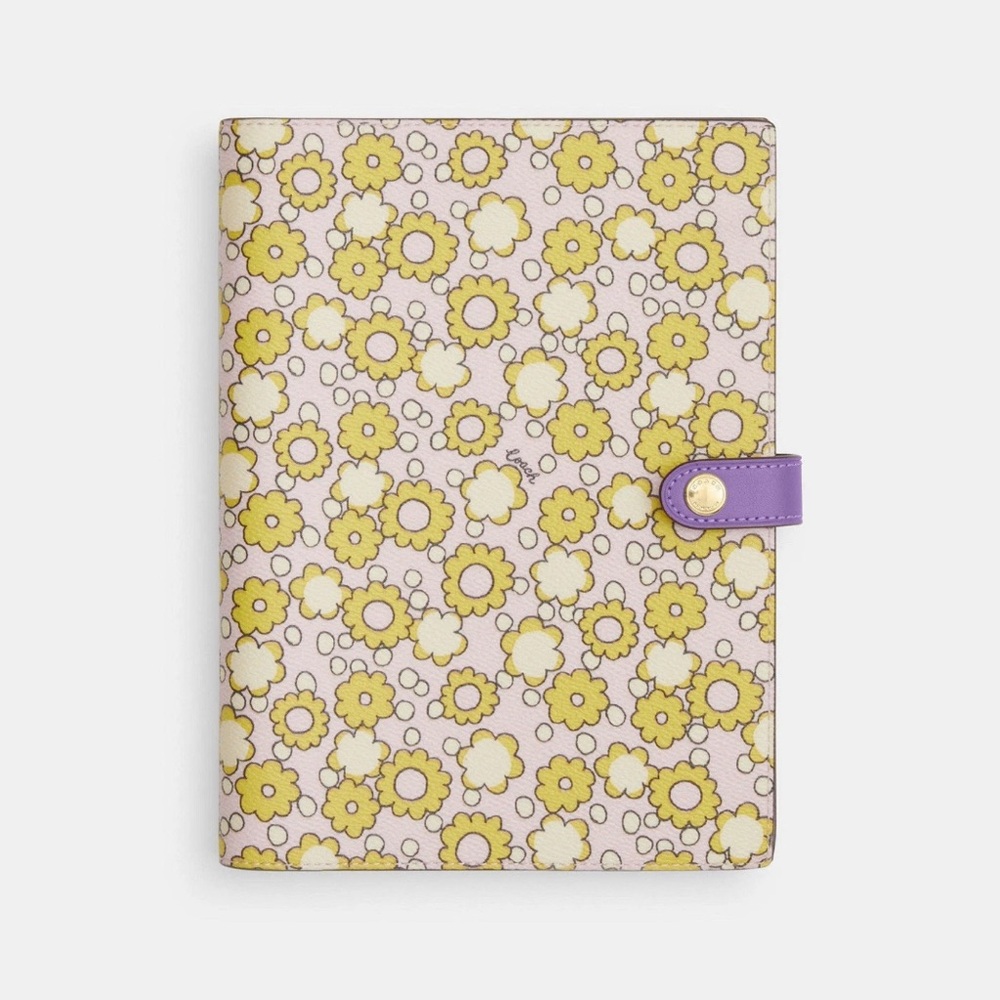 NWT Coach Notebook In Signature Canvas Floral Purple Iris NEW RELEASE
